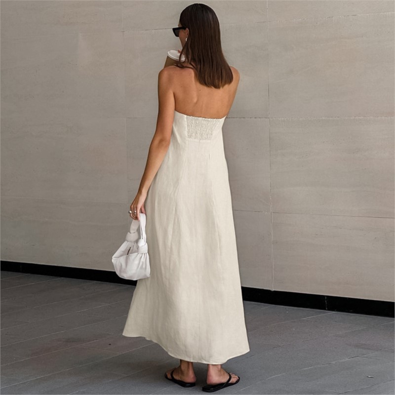 أزياء أنيقة تصميم بسيط حمالة ا - مراجعة Linen Dress Wrap وسعره