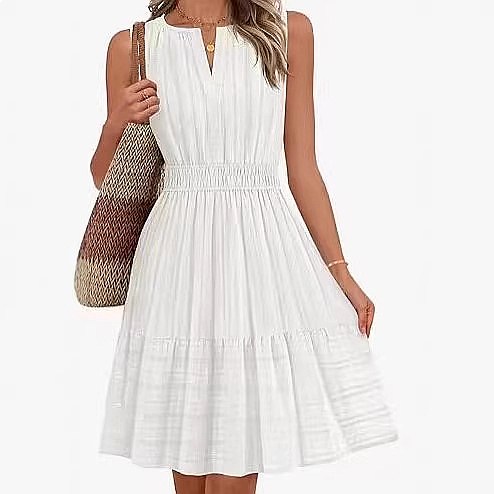 فستان نسائي صيفي بدون أكمام بت - مراجعة Linen Dress Wrap وسعره