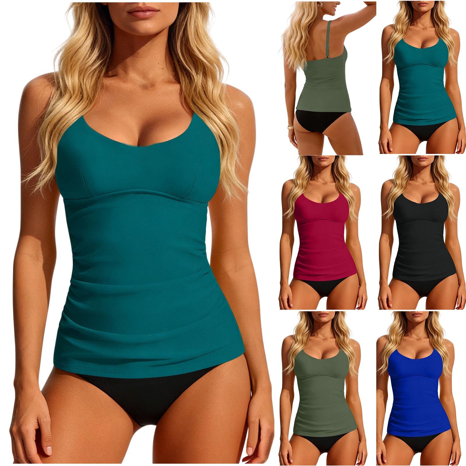 طقم سباحة نسائي تانكيني 2026 ب - مراجعة Swimsuit Bikini Ruched وسعره
