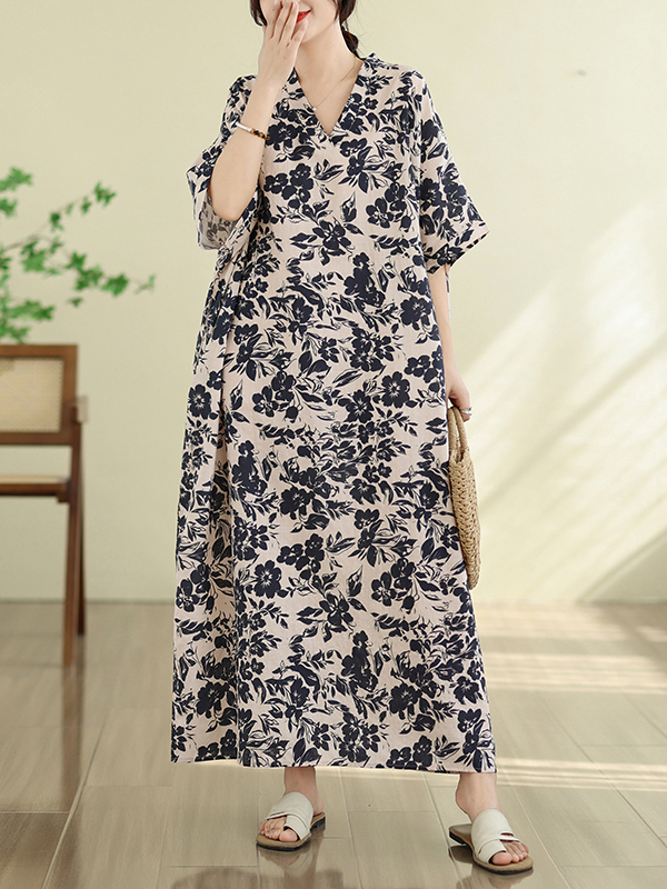 فستان نسائي صيفي طويل بنمط عطل - مراجعة Linen Dress Wrap وسعره